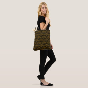 Bolsa Tote Padrão tradicional étnico africano preto amarelo