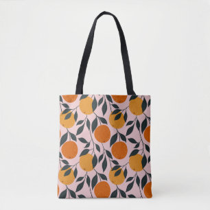 Bolsa Tote Padrão transparente colorido laranja. padrão lar