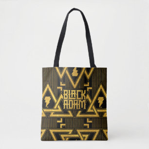 Bolsa Tote Padrão triangular de raio de Adam preto