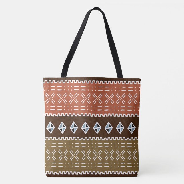Bolsa Tote Padrão Tribal Africano (Frente)