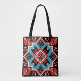 Bolsa Tote Padrão tribal colorido Cherokee indiano