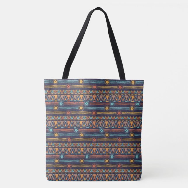 Bolsa Tote Padrão Tribal Étnico (Frente)