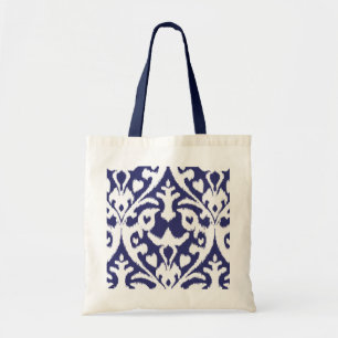 Bolsa Tote Padrão tribal legal, azul e branco, de ikat
