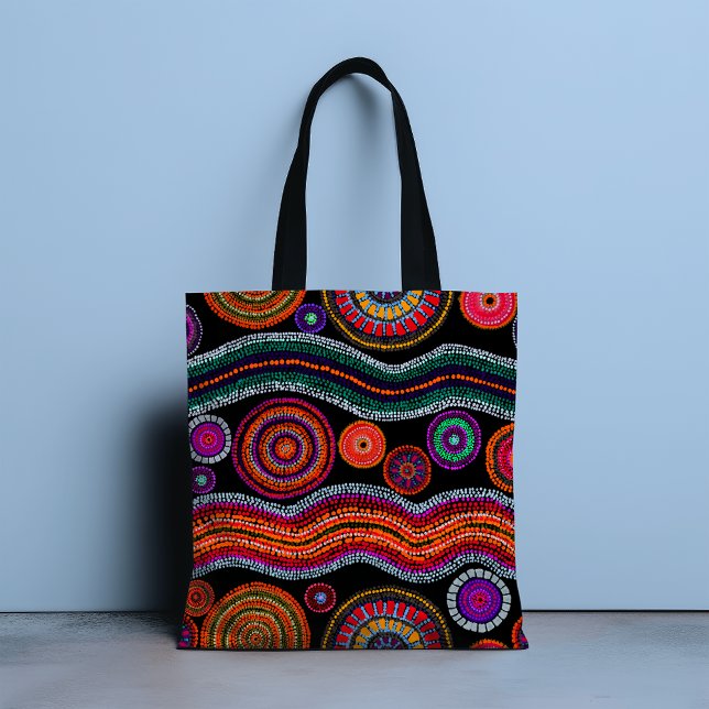 Bolsa Tote Padrão Tribal Moderno de Arte Dot Australiana Colo (Criador carregado)