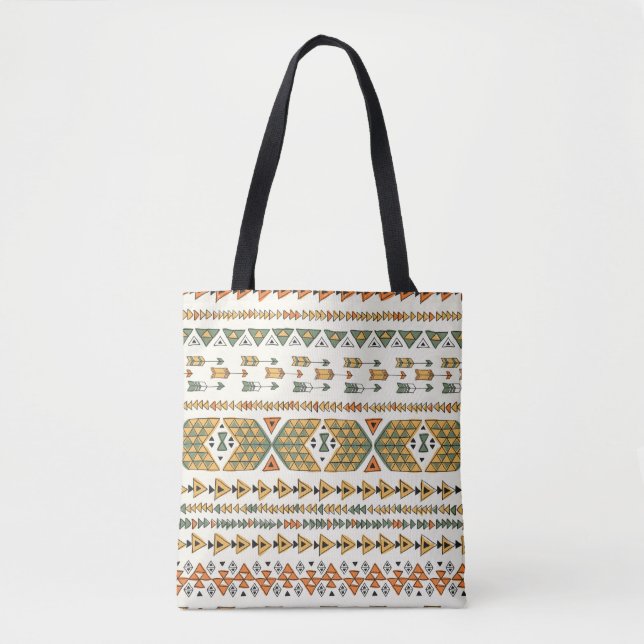 Bolsa Tote Padrão tribal sem descontinuidades 3 (Frente)