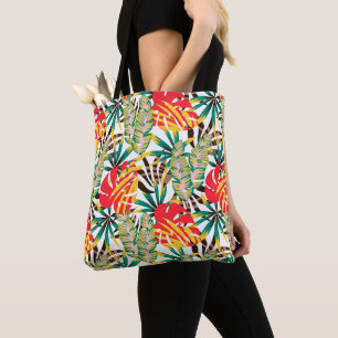 Bolsa Tote Padrão tropical brilhante