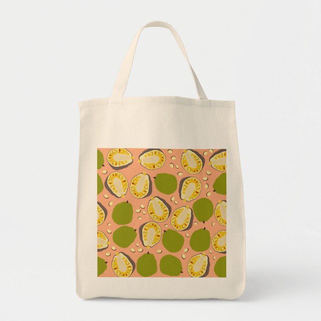 Bolsa Tote Padrão Tropical de Colza de Verão - Fruta exótica (Frente)