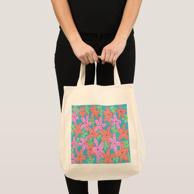 Bolsa Tote Padrão Tropical de Starfish (Frente (produto))