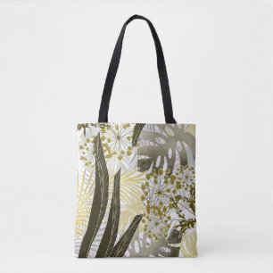 Bolsa Tote Padrão tropical monstera palmeira exótica