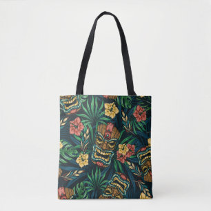 Bolsa Tote Padrão tropical úmido do Havaí com t