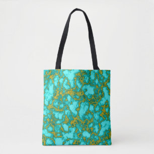 Bolsa Tote Padrão Turquesa