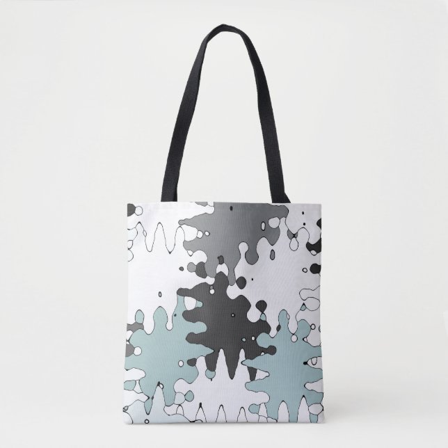 Bolsa Tote Padrão Único Turquesa e Coral (Frente)