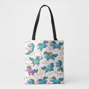 Bolsa Tote Padrão Unicorn