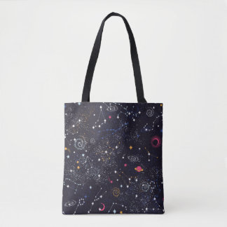Bolsa Tote Padrão uniforme da constelação de Galáxias Espacia