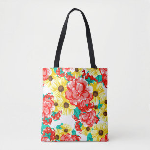 Bolsa Tote padrão uniforme de abstrato elegância com bac flor