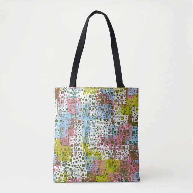 Bolsa Tote padrão uniforme de abstrato. Tintas da primavera (Frente)