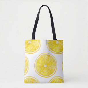Bolsa Tote Padrão uniforme de aquarela com fatia madura de l