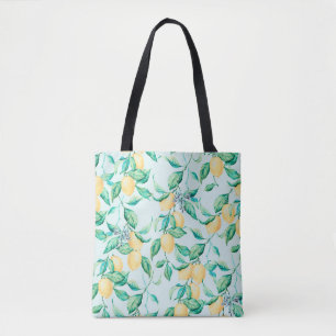 Bolsa Tote Padrão uniforme de aquarela de limão