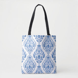 Bolsa Tote Padrão uniforme de colheita de damascos azul e bra
