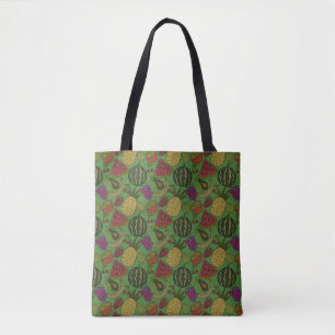Bolsa Tote padrão uniforme de fruta   Padrão da superfície da