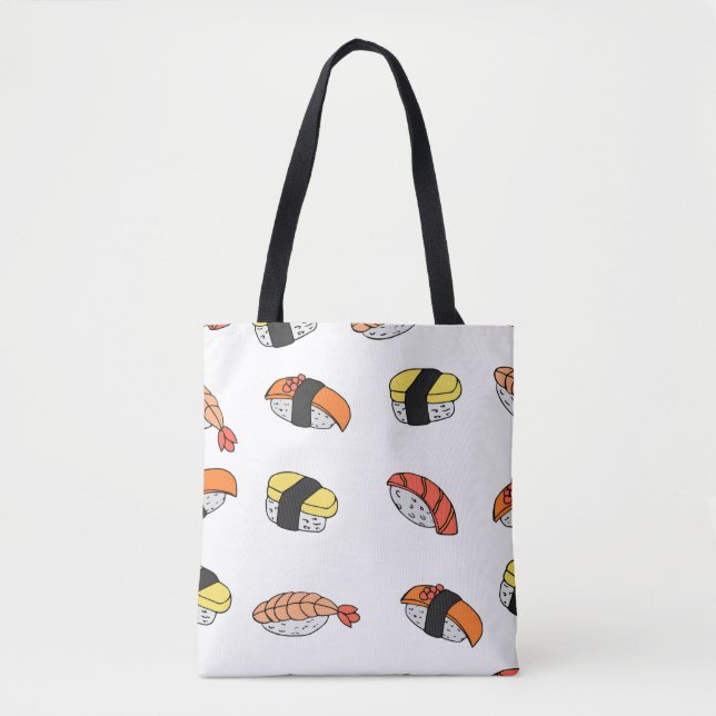 Bolsa Tote padrão uniforme de Sushi (Frente)