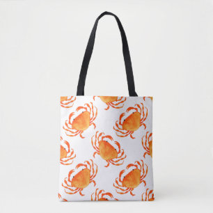Bolsa Tote Padrão uniforme dos caranguejos laranja