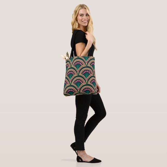 Bolsa Tote padrão verde em forma de shell (No(a) Modelo)