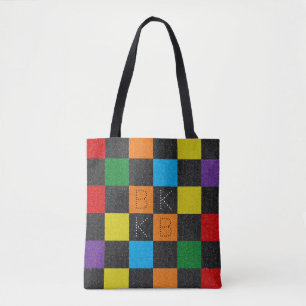 Bolsa Tote Padrão Verificado - Gay do Rainbow LGBTQ Girly