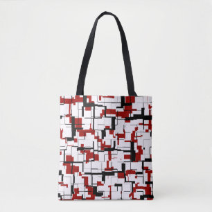 Bolsa Tote Padrão Vermelho Branco Preto da Camo Digital