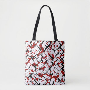 Bolsa Tote Padrão Vermelho Branco Preto da Camo Digital