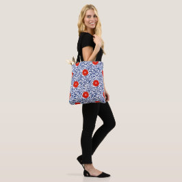 Bolsa Tote Padrão vermelho e azul