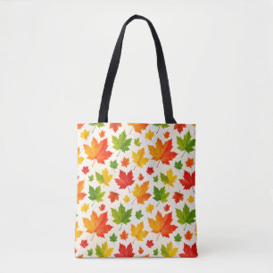 Bolsa Tote Padrão vetorial contínuo de folhas coloridas de ou