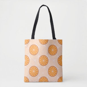 Bolsa Tote Padrão Vibrante Laranja 'Citrus Fresco'