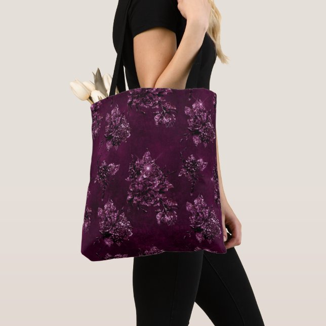 Bolsa Tote Padrão Vinho de Amora  (Close Up)