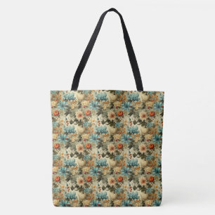 Bolsa Tote Padrão Vintage de Ação de Graças Floral (5)