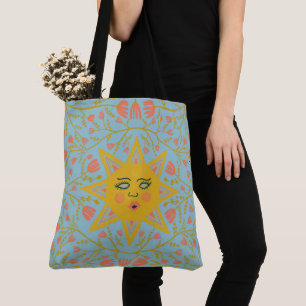 Bolsa Tote Padrão Whimsical Sunshine & Vines Boho