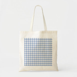 Bolsa Tote Padrão Xadrez Azul Claro Estampa Xadrez Clássica