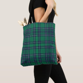 Bolsa Tote Padrão Xadrez Escocês Verde E Azul Moderno