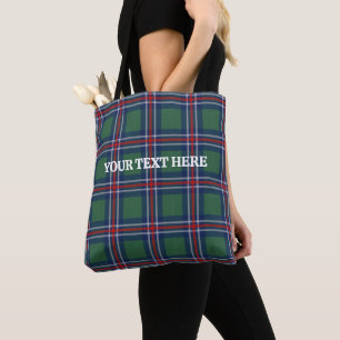 Bolsa Tote Padrão xadrez tartan personalizado com classe