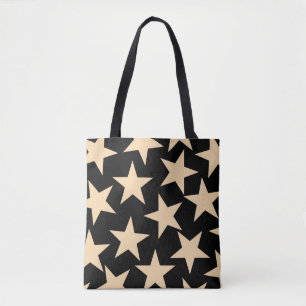 Bolsa Tote Padrão Y2K das Estrelas Retroativas com Fundo Pret