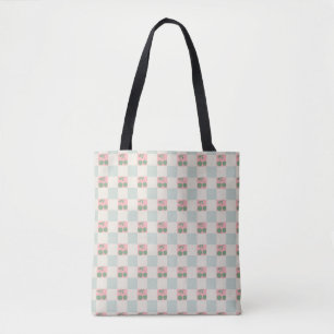 Bolsa Tote Padrão Y2K de Cherry Estético Rosa Verde Verificad