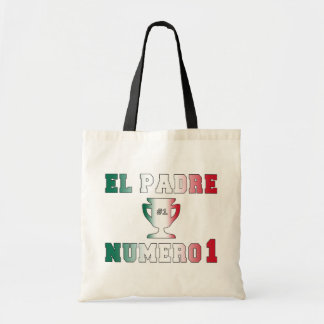 Bolsa Tote Padre Número do EL 1 pai #1 no dia dos pais