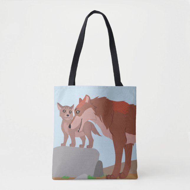 Bolsa Tote Padre Wolf e Pup (Frente)