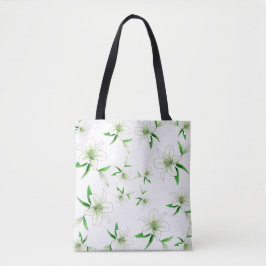 Bolsa Tote Padrões Botânicos Lírios Brancos Elegantes