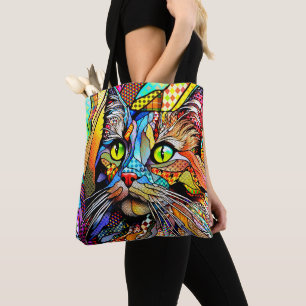 Bolsa Tote Padrões Cat 711 de multicores