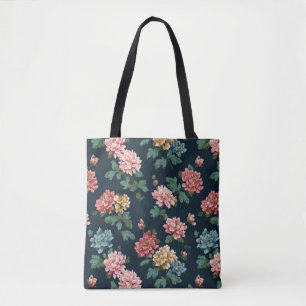 Bolsa Tote Padrões Coloridos de Coloração Vintage em Fundo Ne