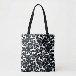 Bolsa Tote Padrões das Revistas de Natal, branco 02 preto BG