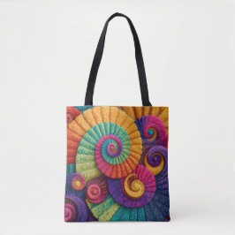 Bolsa Tote Padrões de Abstrato espiral vibrantes