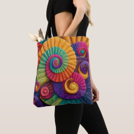 Bolsa Tote Padrões de Abstrato espiral vibrantes