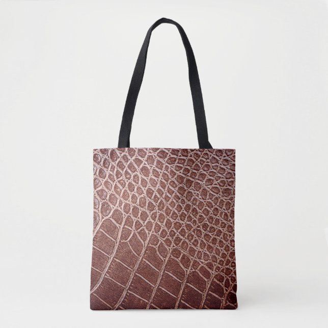 Bolsa Tote Padrões de couro crocodilo abstrato,aliado (Frente)